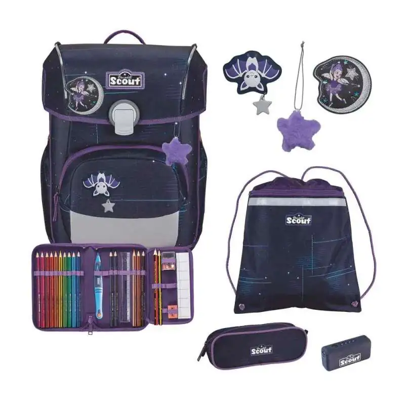SCOUT Schulranzen Set Neo Exklusiv Neo Safety Light Spooky Starlight im Set