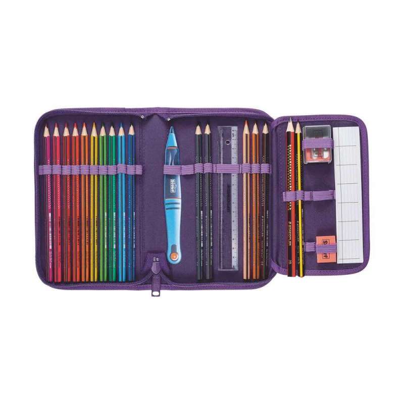 SCOUT Schulranzen Set Neo Exklusiv Neo Safety Light Spooky Starlight Mäppchen Inhalt