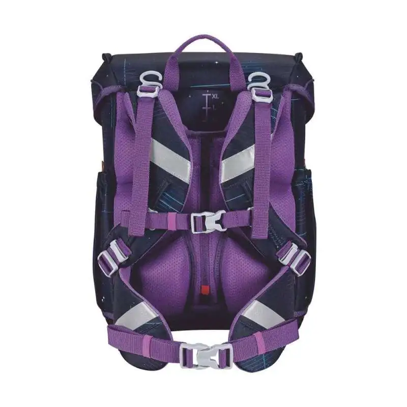 SCOUT Schulranzen Set Neo Exklusiv Neo Safety Light Spooky Starlight Rückseite