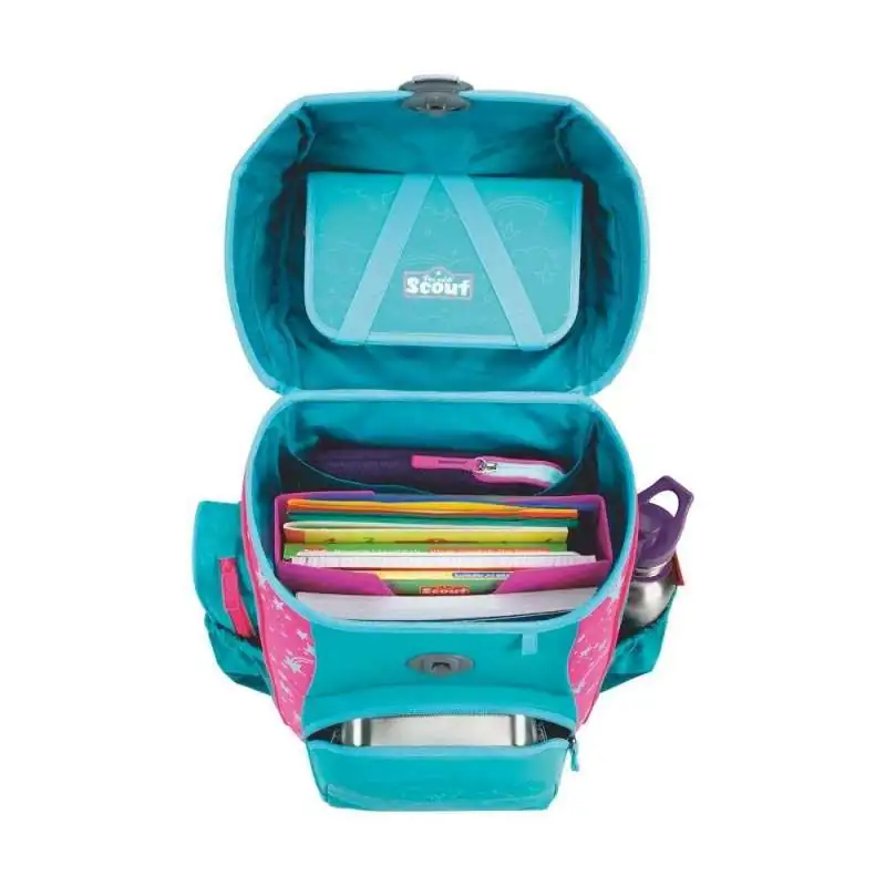 SCOUT Schulranzen Set Neo Exklusiv Superflash Extreme Unicorn von oben offen
