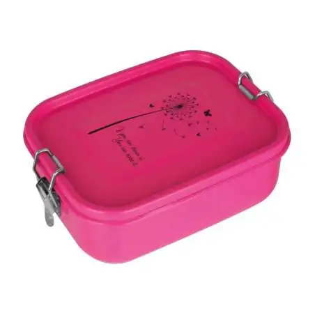 XANADOO Edelstahl Brotdose Neonpink Tattoo1