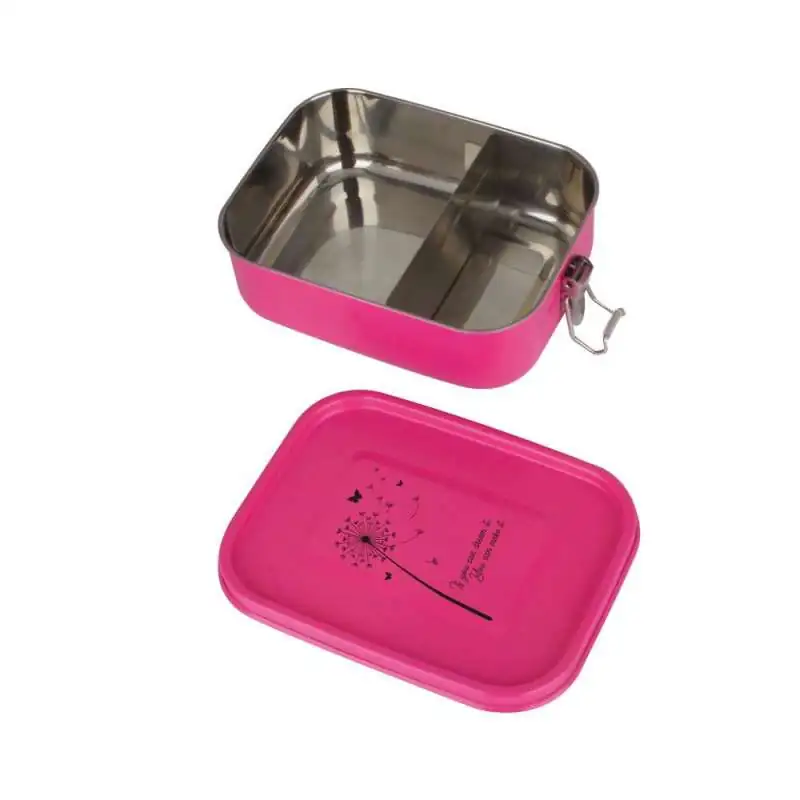 XANADOO Edelstahl Brotdose Neonpink Tattoo2