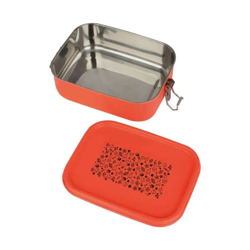 XANADOO Edelstahl Brotdose Neonorange Tattoo2