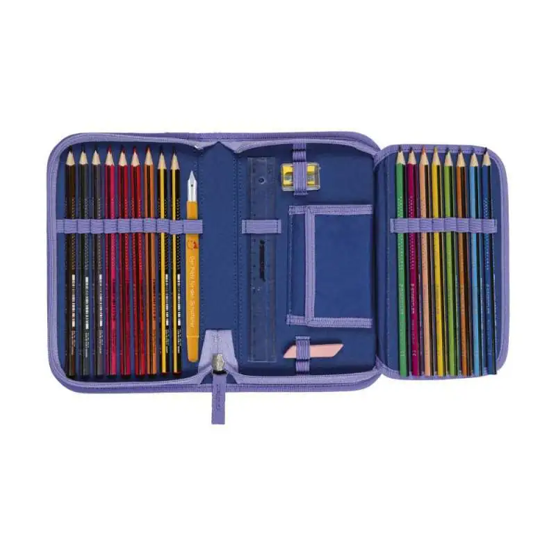 DERDIEDAS Schulrucksack ErgoFlex Set - 6 tlg. Schüleretui Deep Ocean offen