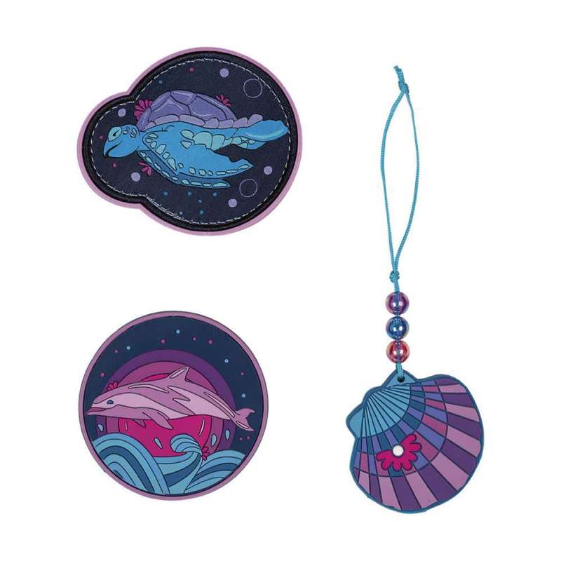 DERDIEDAS Schulrucksack ErgoFlex Set - 6 tlg. Deep Ocean Wechselbuttons