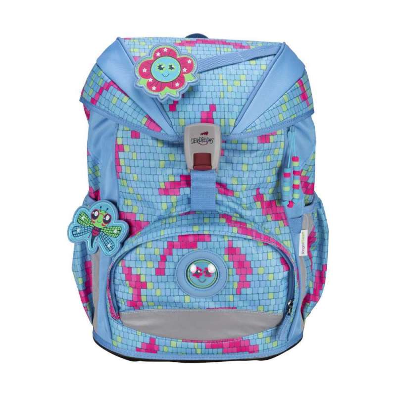 DERDIEDAS Schulrucksack ErgoFlex Set - 6 tlg. Happy Pixel Front