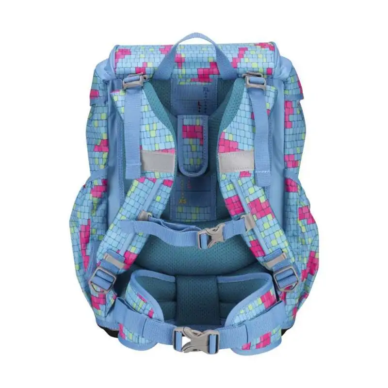 DERDIEDAS Schulrucksack ErgoFlex Set - 6 tlg. Happy Pixel Rückansicht Tragegurte