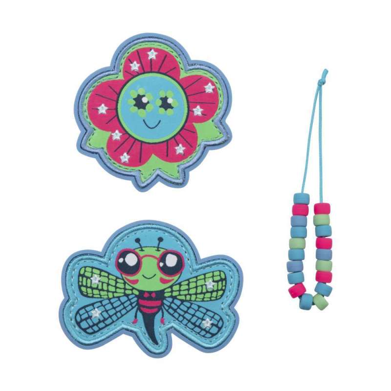 DERDIEDAS Schulrucksack ErgoFlex Set - 5 tlg. Happy Pixel Wechselbuttons
