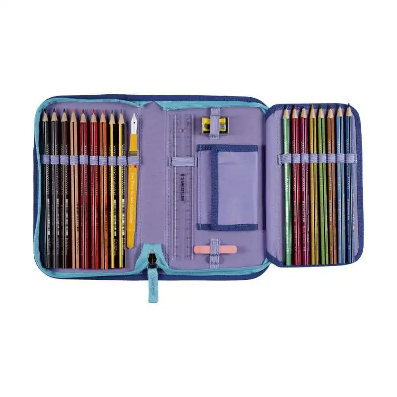 DERDIEDAS Schulrucksack ErgoFlex Set - 6 tlg. Schüleretui Luna offen