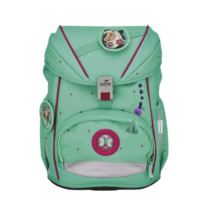 DERDIEDAS Schulrucksack ErgoFlex Set - 6 tlg. Peppermint Pony Front