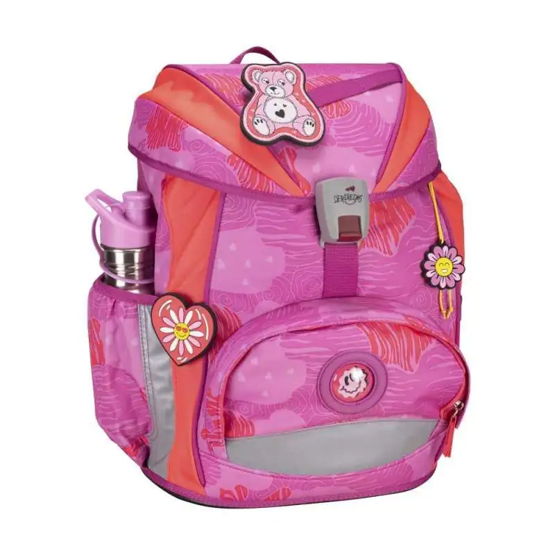 DERDIEDAS Schulrucksack ErgoFlex Set - 6 tlg. Roses seitlich