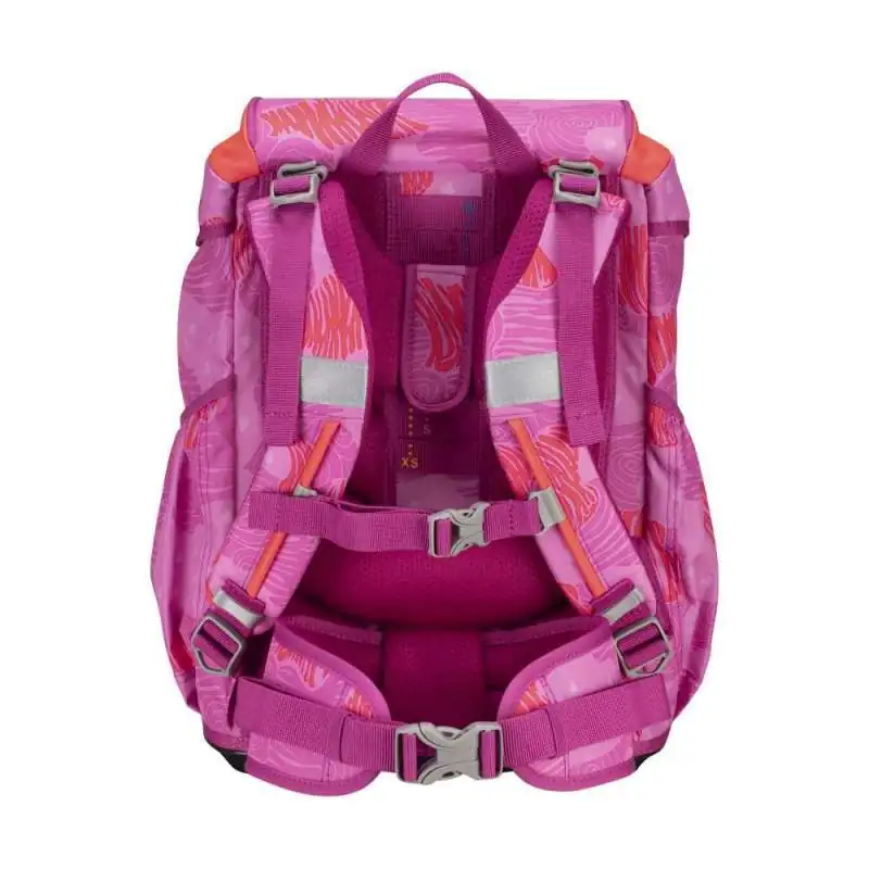 DERDIEDAS Schulrucksack ErgoFlex Set - 6 tlg. Roses Rückansicht Tragegurte