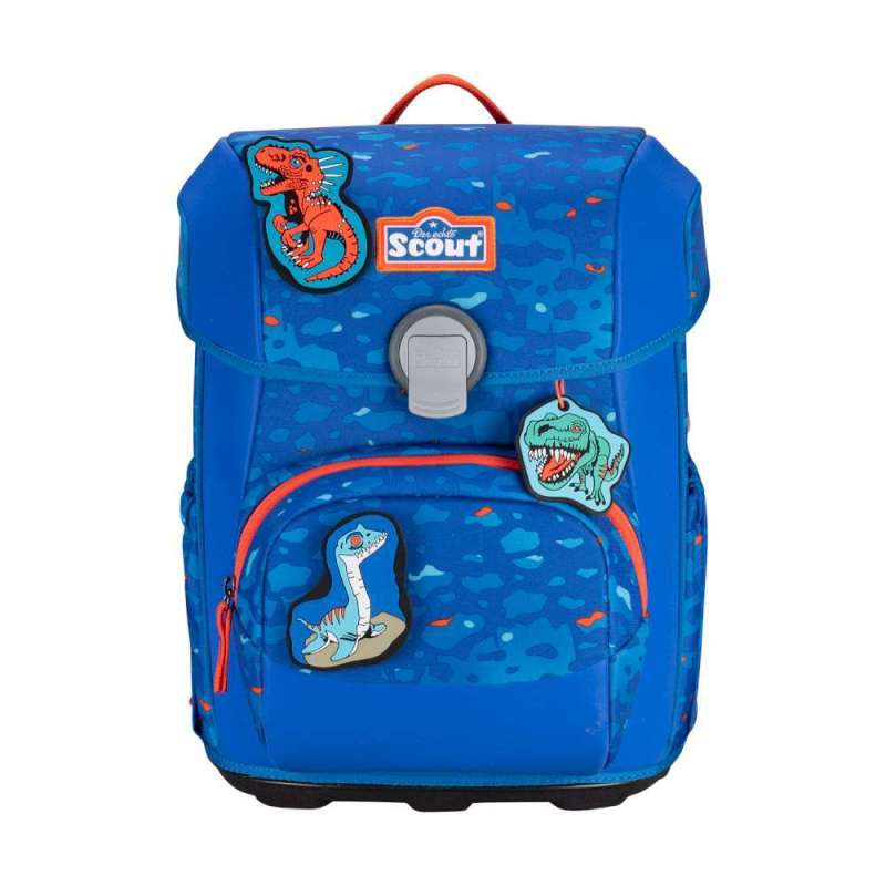 SCOUT Schulranzen Set Neo für Jungen Exklusiv Superflash Blue Dino Vorderseite