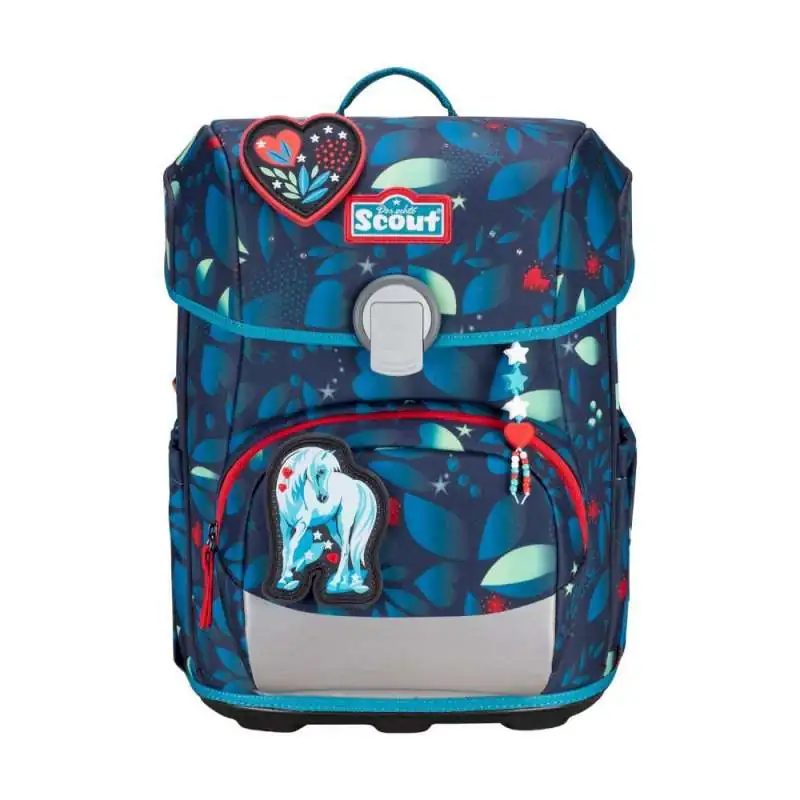 SCOUT Schulranzen Set Neo für Mädchen Exklusiv LED White Unicorn