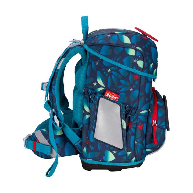 SCOUT Schulranzen Set Neo für Mädchen Exklusiv LED White Unicorn seitlich