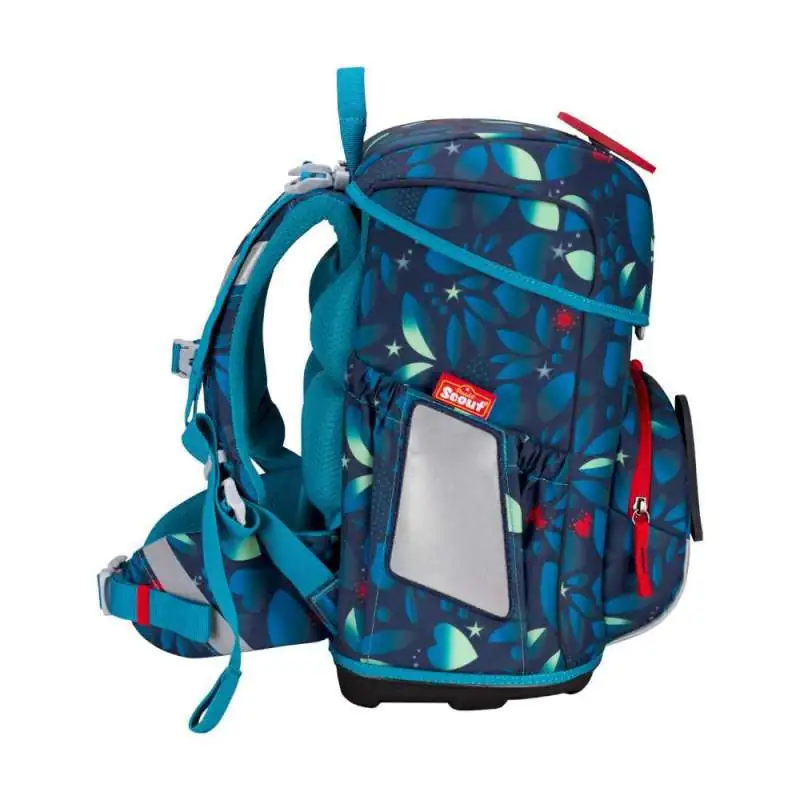 SCOUT Schulranzen Set Neo für Mädchen Exklusiv LED White Unicorn seitlich