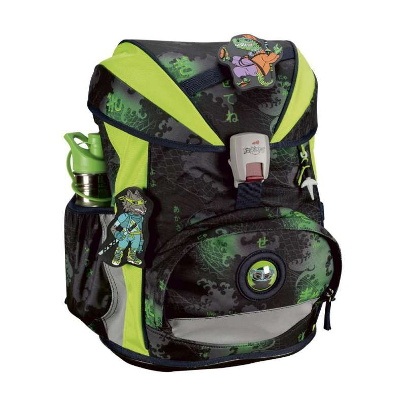DERDIEDAS Schulrucksack ErgoFlex Set - 6 tlg. Funny Fighter seitlich