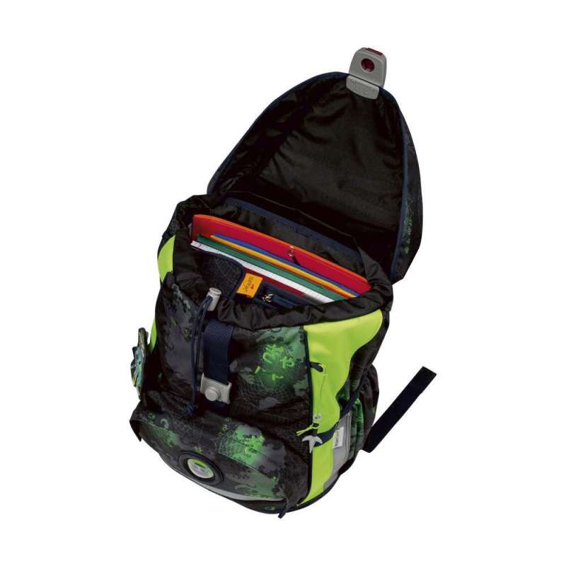 DERDIEDAS Schulrucksack ErgoFlex Set - 6 tlg. Funny Fighter seitlich offen