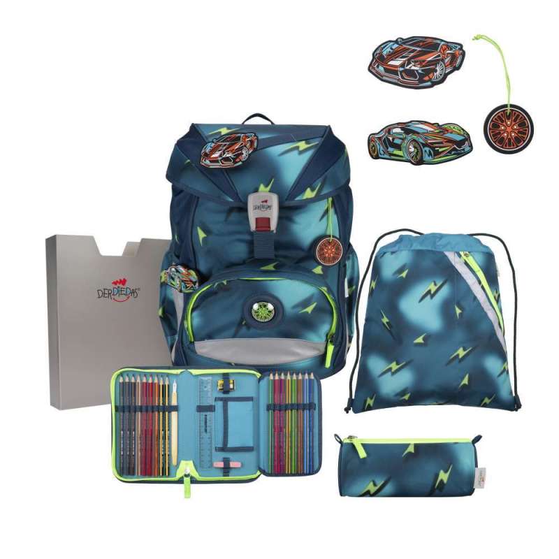 DERDIEDAS Schulrucksack ErgoFlex Set - 6 tlg. Magic Light