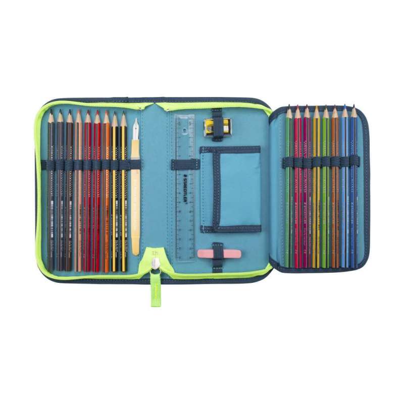 DERDIEDAS Schulrucksack ErgoFlex Set - 6 tlg. Schüleretui Magic Light offen