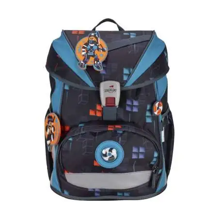 DERDIEDAS Schulrucksack ErgoFlex Set - 6 tlg. Ninja Fighter Front