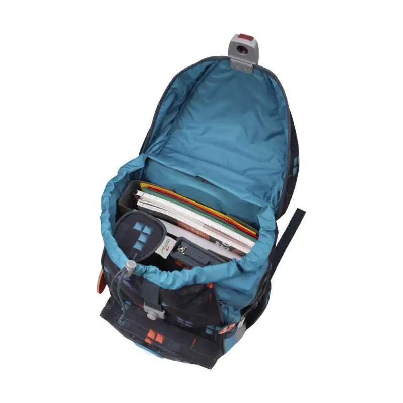 DERDIEDAS Schulrucksack ErgoFlex Set - 6 tlg. Ninja Fighter seitlich offen