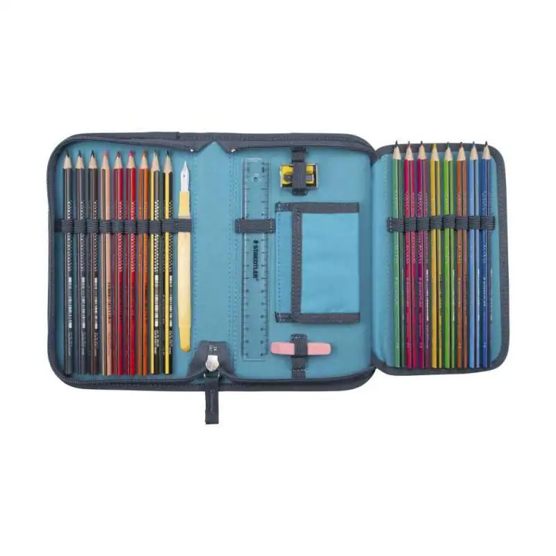 DERDIEDAS Schulrucksack ErgoFlex Set - 6 tlg. Schüleretui Ninja Fighter offen