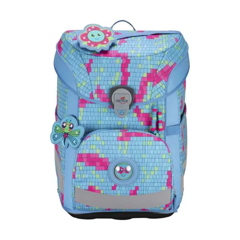 DERDIEDAS Schulrucksack ErgoFlex EASY Set - 6 tlg. Happy Pixel Front