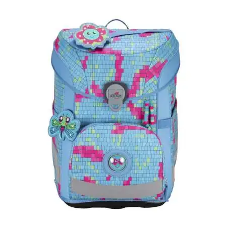 DERDIEDAS Schulrucksack ErgoFlex EASY Set - 6 tlg. Happy Pixel Front