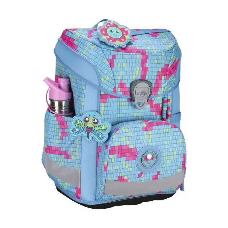 DERDIEDAS Schulrucksack ErgoFlex EASY Set - 6 tlg. Happy Pixel seitlich