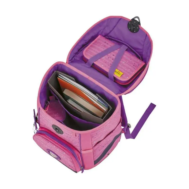 DERDIEDAS Schulrucksack ErgoFlex EASY Set - 6 tlg. Pretty Unicorn seitlich offen