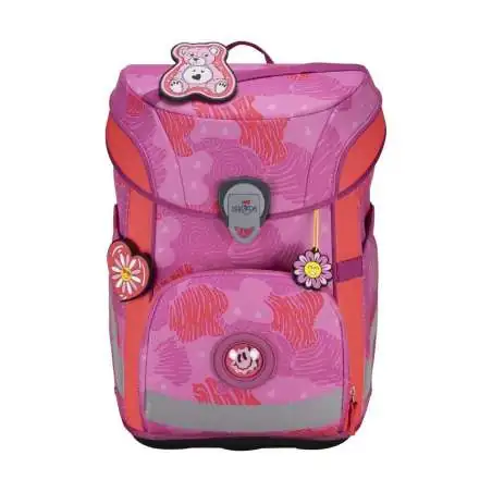 DERDIEDAS Schulrucksack ErgoFlex EASY Set - 6 tlg. Roses Front