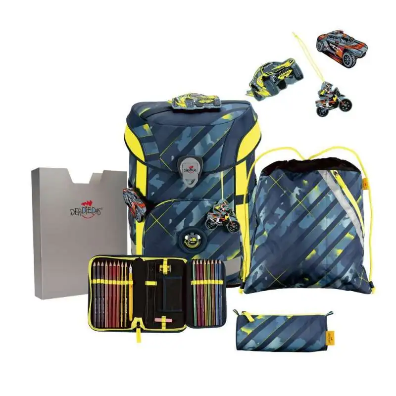 DERDIEDAS Schulrucksack ErgoFlex EASY Set - 6 tlg. Speed Challenge