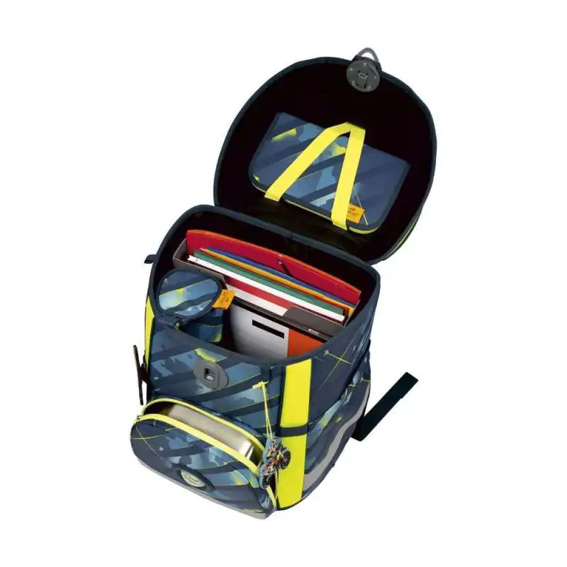 DERDIEDAS Schulrucksack ErgoFlex EASY Set - 6 tlg. Speed Challenge seitlich offen