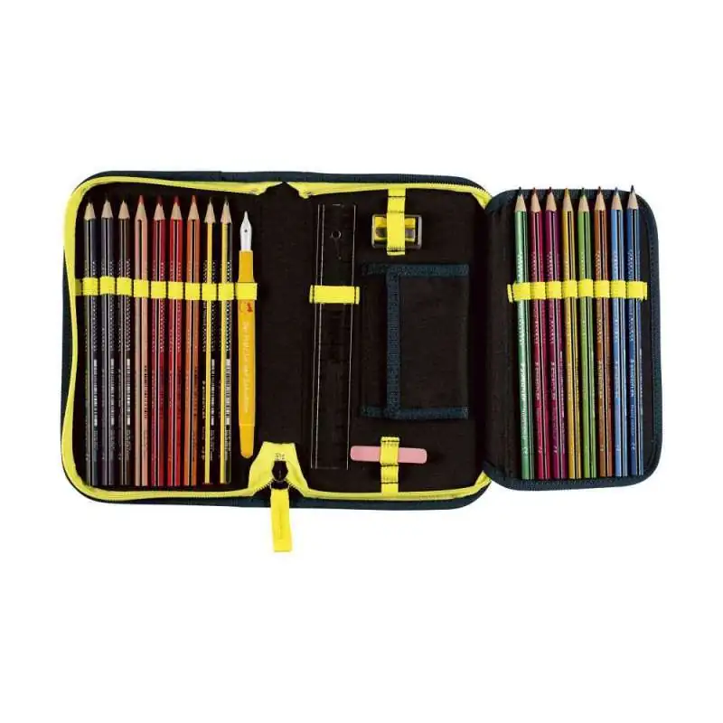 DERDIEDAS Schulrucksack ErgoFlex EASY Set - 6 tlg. Speed Challenge Schüleretui offen