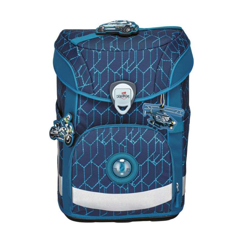 DERDIEDAS Schulrucksack ErgoFlex EASY Set - 6 tlg. Blue Speed Front
