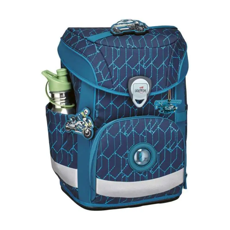 DERDIEDAS Schulrucksack ErgoFlex EASY Set - 6 tlg. Blue Speed seitlich