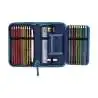 DERDIEDAS Schulrucksack ErgoFlex EASY Set - 6 tlg. Blue Speed Schüleretui offen