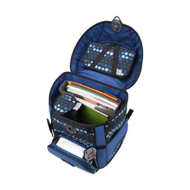 DERDIEDAS Schulrucksack ErgoFlex EASY Set - 6 tlg. Superflash Blue Robot seitlich offen