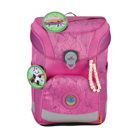 DERDIEDAS Schulrucksack ErgoFlex EASY Set - 6 tlg ECO Pink Planet Front