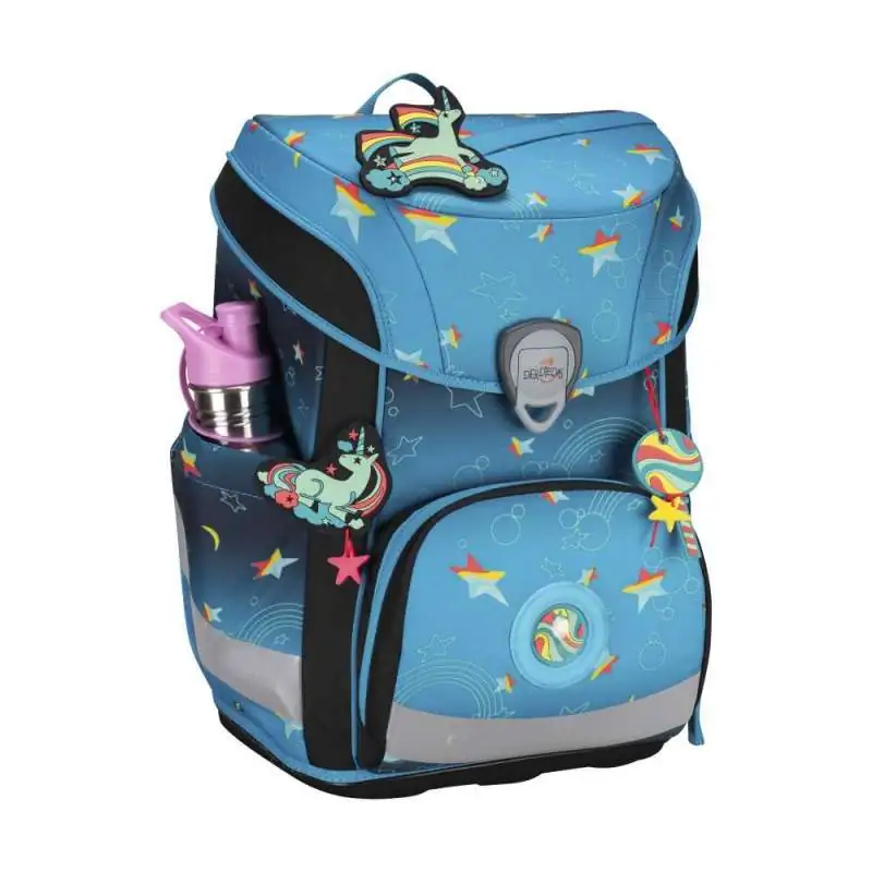 DERDIEDAS Schulrucksack ErgoFlex EASY Set - 6 tlg LED Rainbow Star seitlich