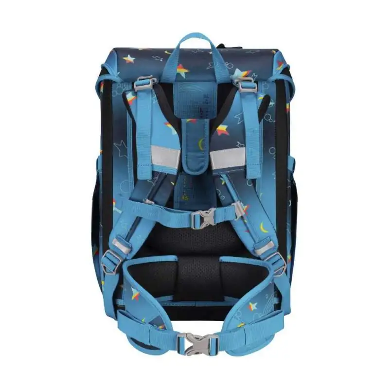 DERDIEDAS Schulrucksack ErgoFlex EASY Set - 6 tlg LED Rainbow Star Rückansicht Tragegurte