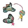 DERDIEDAS Schulrucksack ErgoFlex EASY Set - 6 tlg LED Rainbow Star Wechselbuttons