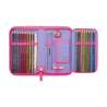 DERDIEDAS Schulrucksack ErgoFlex EASY Set - 6 tlg Neon Punkie Schüleretui offen