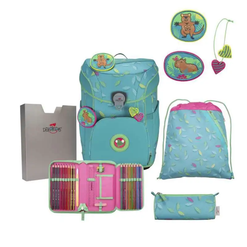 DERDIEDAS Schulrucksack ErgoFlex EASY Set - 6 tlg Superflash Paradise