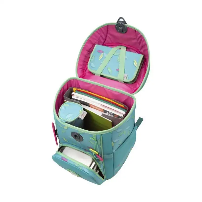 DERDIEDAS Schulrucksack ErgoFlex EASY Set - 6 tlg Superflash Paradise seitlich offen