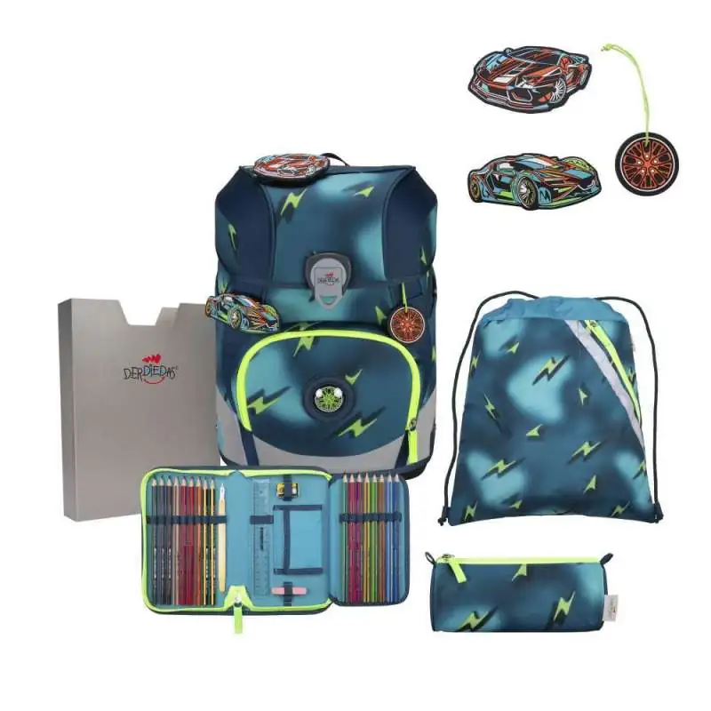 DERDIEDAS Schulrucksack ErgoFlex Tiny Set - 6 tlg Magic Light