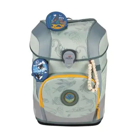 DERDIEDAS Schulrucksack ErgoFlex Tiny Set - 6 tlg ECO Grey Planet Front