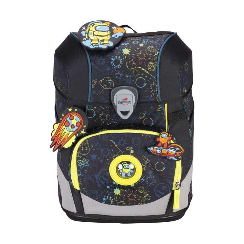DERDIEDAS Schulrucksack ErgoFlex Tiny Set - 6 tlg LED Crazy Front