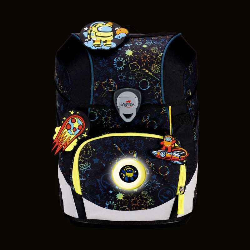 DERDIEDAS Schulrucksack ErgoFlex Tiny Set - 6 tlg LED Crazy Front leuchtend